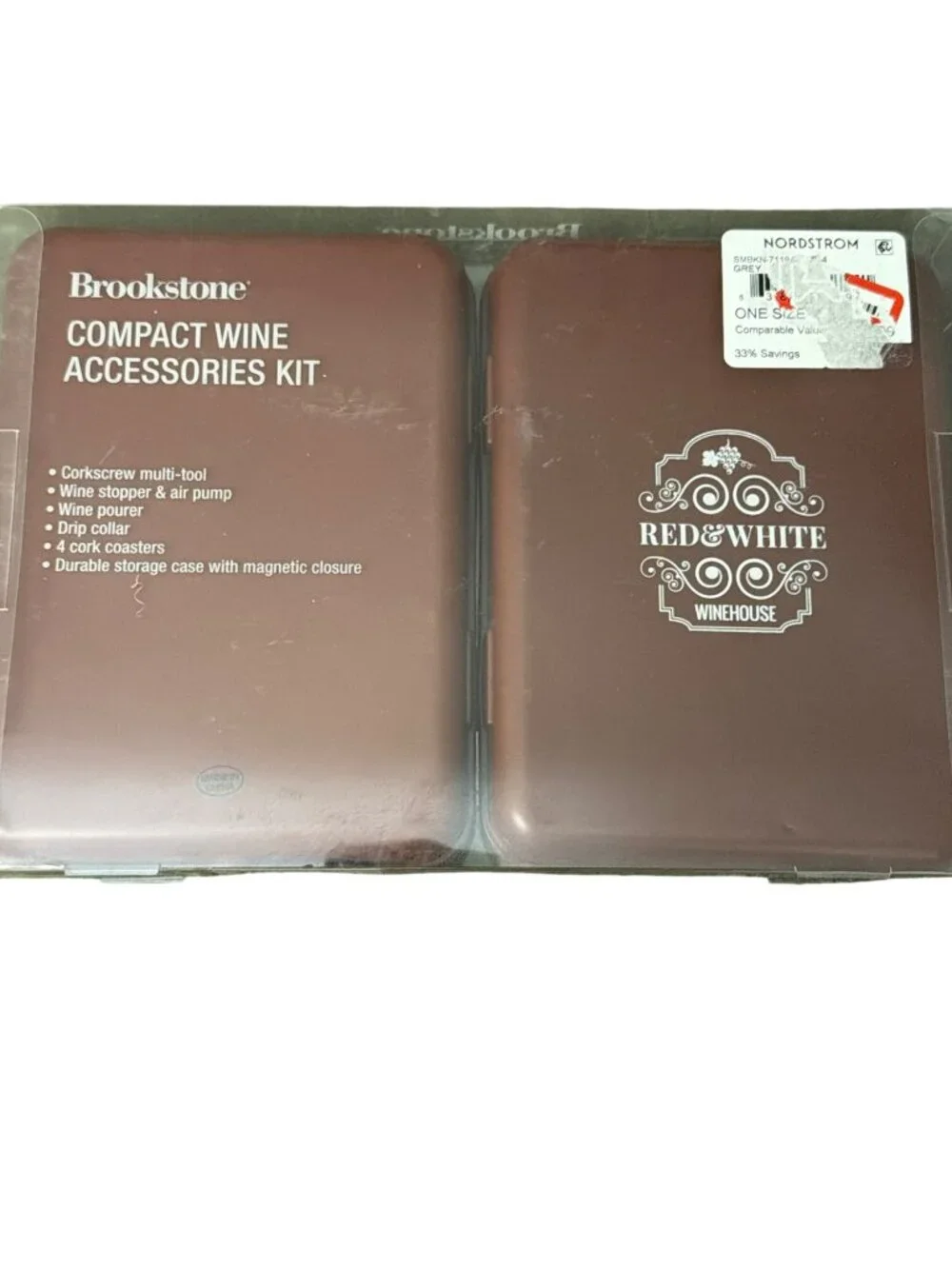 Brookstone Compact Wine Accessories Kit New